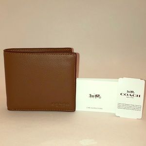 Coach Men’s Double Billfold Sport Leather Wallet